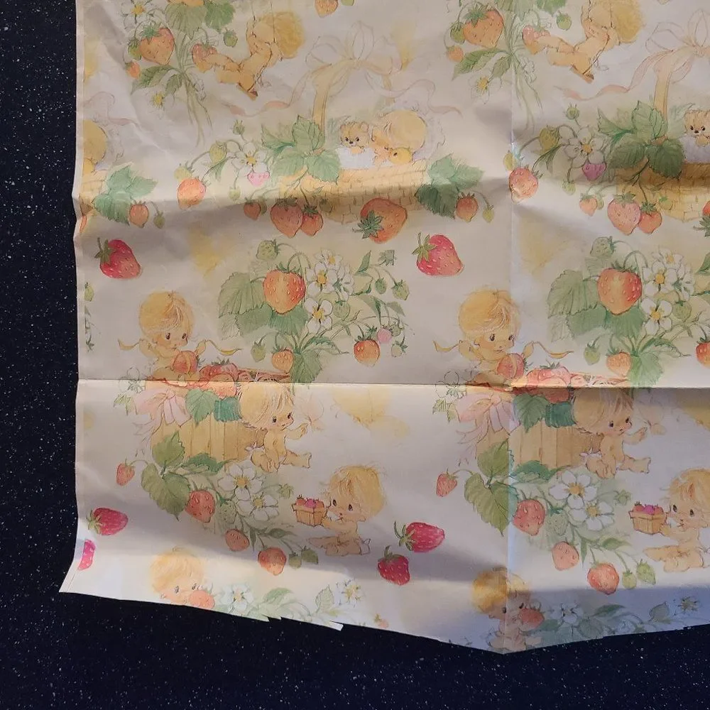 American Greetings Vintage Wrapping Paper - Baby - Partial Sheet - Vintage Retro